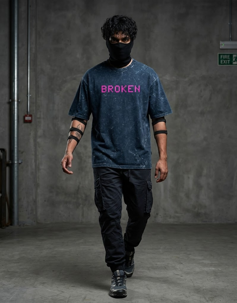 Broken Goatkapda fabric piece with frayed edges and torn details, showcasing raw textile texture and distressed style.