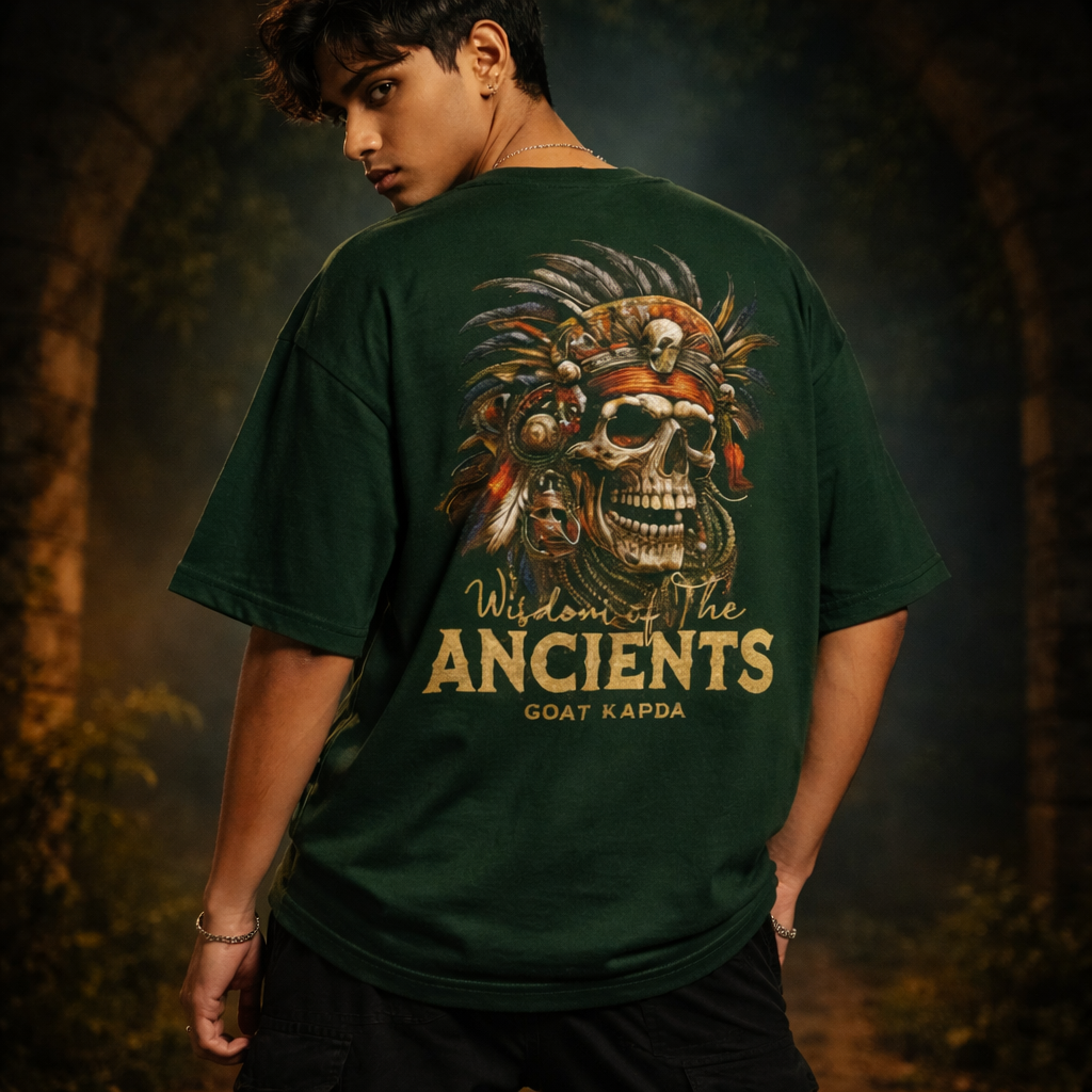 Wisdom of Ancients book by Goatkapda showing a vintage-style cover with mystical symbols and ancient illustrations.