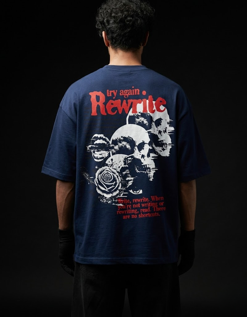 Goatkapda Rewrite clothing item featuring stylish design and fabric details, displayed on a hanger against a neutral background.