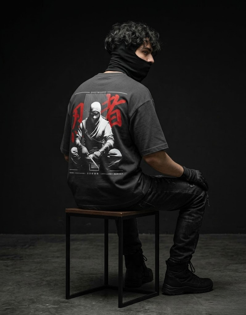 Goatkapda Ghost Whisper, a stylish garment with intricate design details, displayed on a mannequin in a well-lit setting.