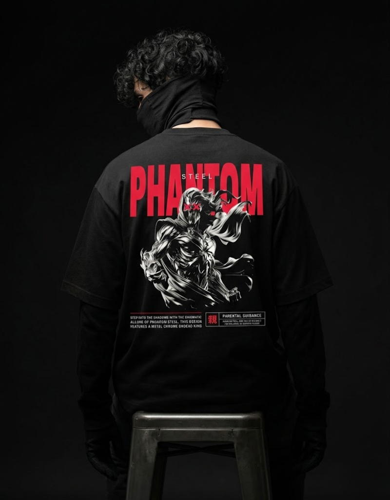 Goatkapda Phantom Steel smartwatch with a sleek black band and metallic case, displaying a digital time screen.