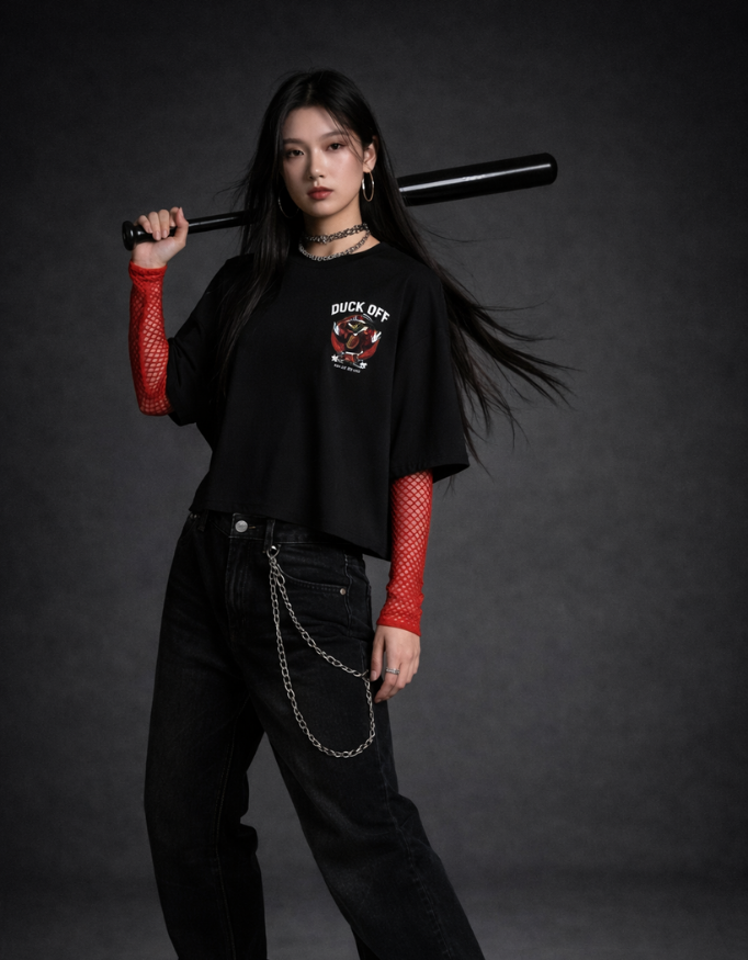 The "Duck Off" Oversized Statement Tee - Goatkapda