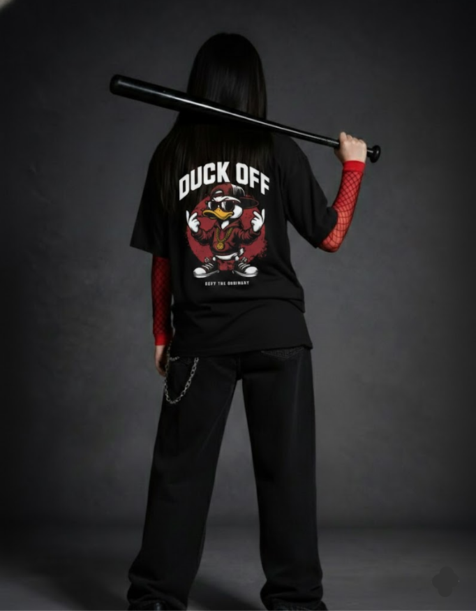 The "Duck Off" Oversized Statement Tee - Goatkapda