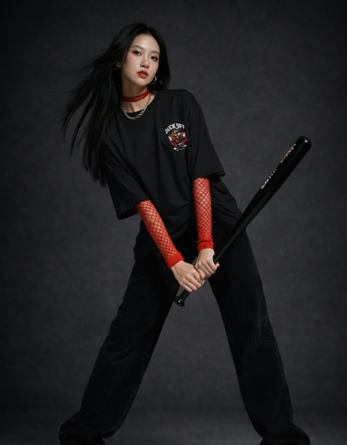 The "Duck Off" Oversized Statement Tee - Goatkapda