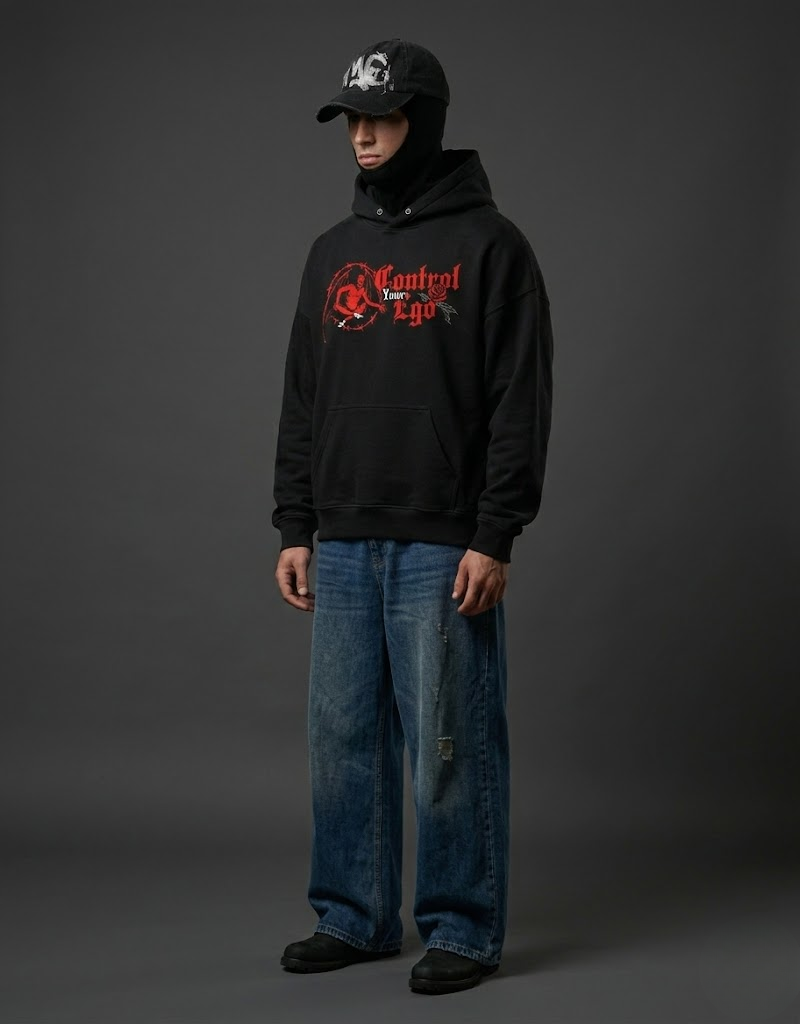 Goatkapda Ego pullover in soft fabric, featuring a relaxed fit and stylish design, suitable for casual wear.