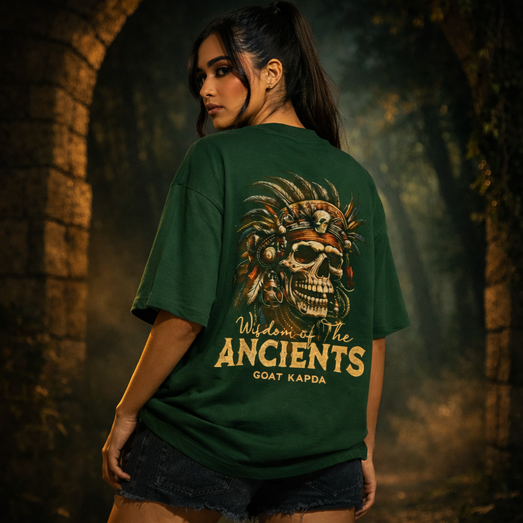 Wisdom of Ancients book by Goatkapda featuring a cover with mystical symbols and ancient script on a wooden table.