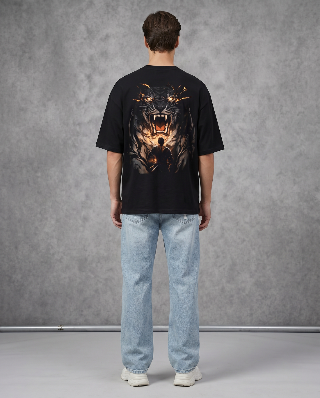 Awakened Tiger™ by Goatkapda featuring a detailed tiger face illustration on a stylish fabric background.