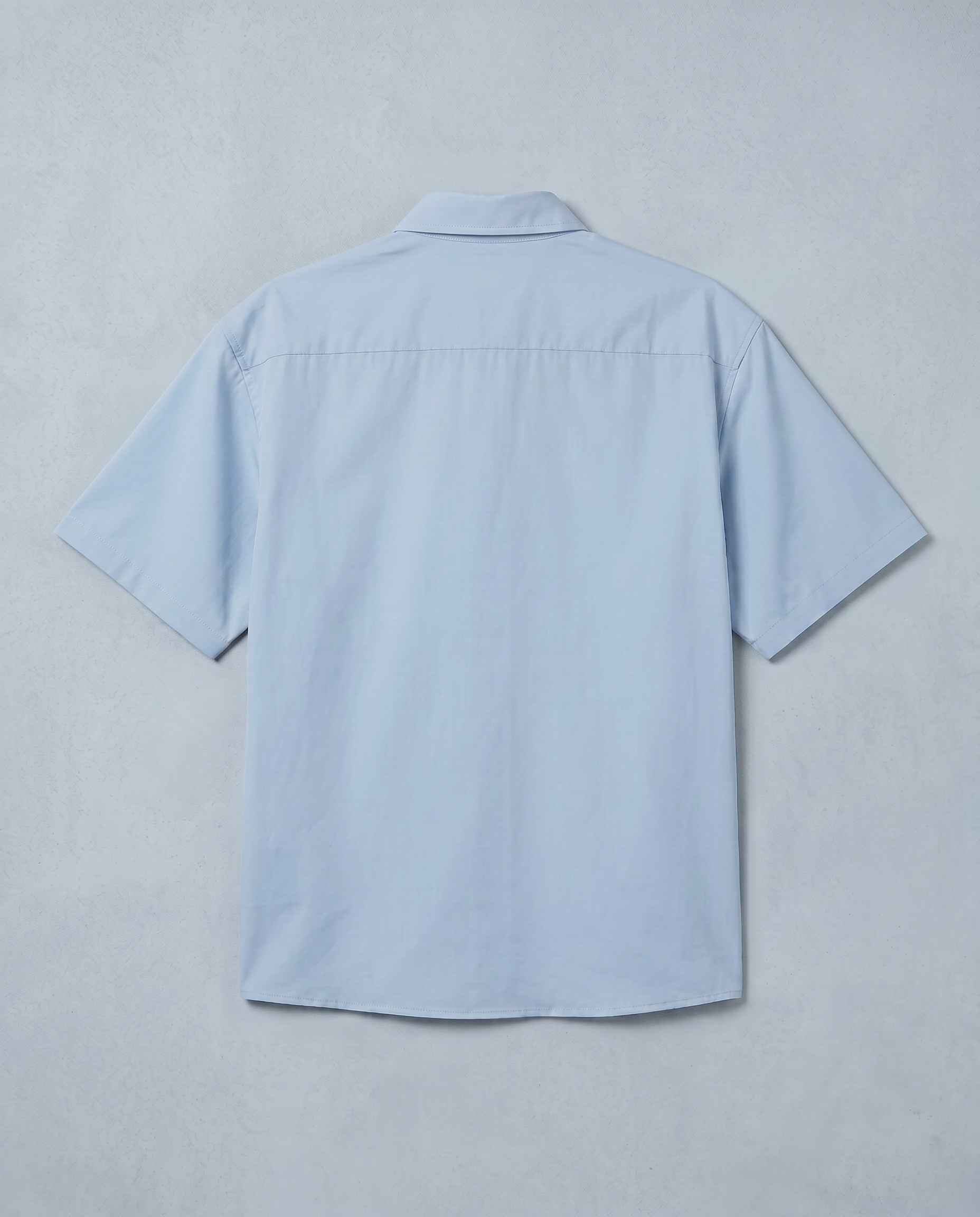 Goatkapda Blue Lagoon shirt displayed with front and back views, showcasing vibrant blue fabric and stylish design.