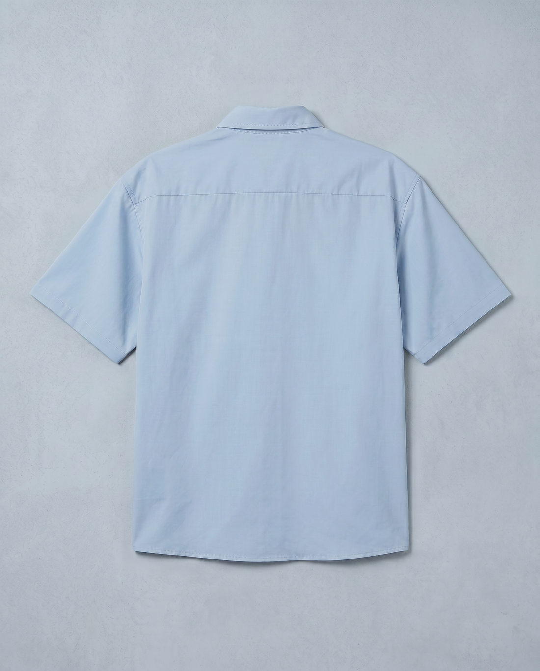 Goatkapda Blue Lagoon shirt displayed with front and back views, showcasing vibrant blue fabric and stylish design.