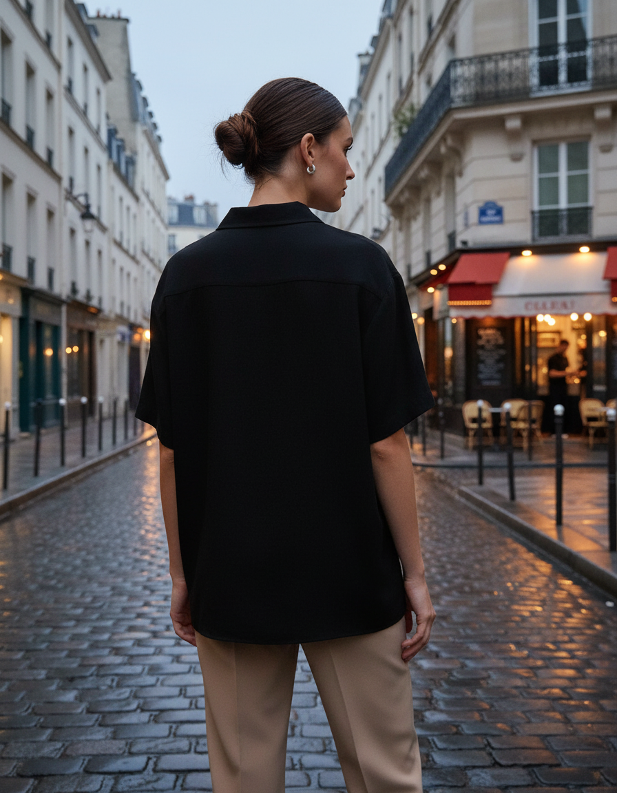 Black night-themed dress from Goatkapda featuring elegant fabric and stylish design, perfect for evening wear.